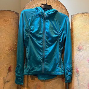 Athleta workout zip-up hoodie turquoise blue
